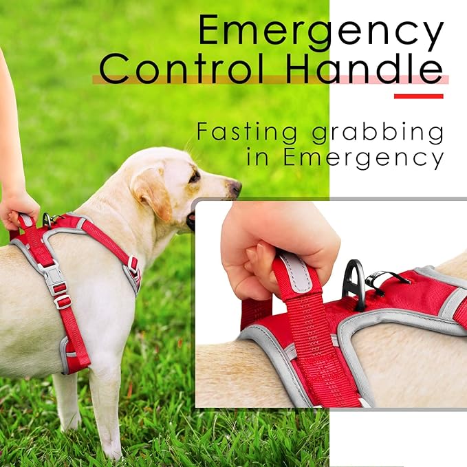 ThinkPet No Pull Harness Breathable Sport Vest with Handle-Dog Harnesses Reflective Adjustable for Medium Large Dogs