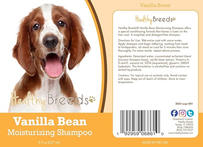 Healthy Breeds Welsh Springer Spaniel Vanilla Bean Moisturizing Shampoo 8 oz