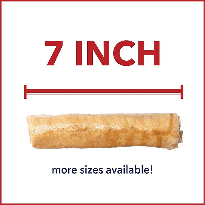 Pet Factory American Beefhide 7" Rolls Dog Chew Treats - Chicken Flavor, 4 Count/1 Pack