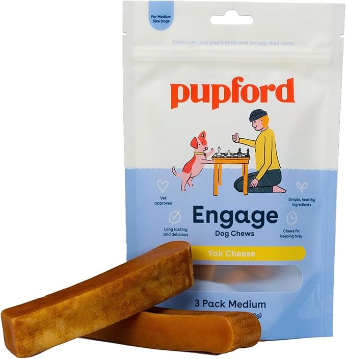 Pupford Yak Cheese Himalayan Dog Chews | for Aggressive Chewers | Durable & Long-Lasting Chews for Teething Puppies & Dogs Simple, Natural Ingredients, Low Calorie, Delicious Treat