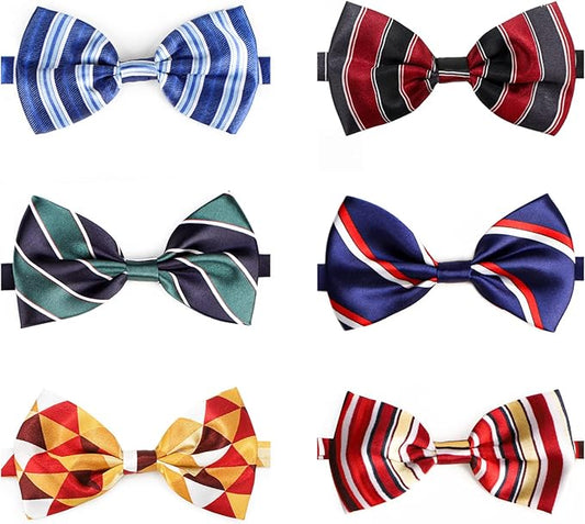 Segarty Dog Bow Ties, 6 PCS Pet Neck Bows, Bulk Pet Bowties with Adjustable Collar, Grooming Bowknot for Holiday Birthday Valentine Christmas Party Dog Photography Accessories Gift for Puppy Cat Dogs