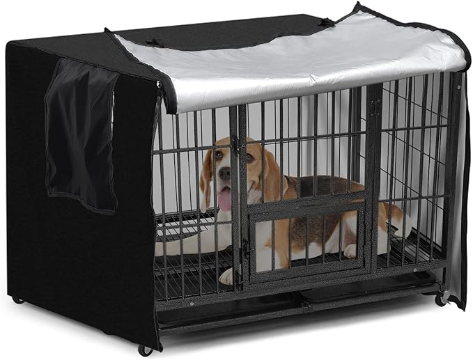 DEROFIT Dog Crate Cover for 49 Inches Wire Cage, 49L x 31W x 33H inch Heavy Duty Lattice Pet Kennel Covers for Medium Medium and Large Metal Crate, Heavy Duty Oxford Fabric, Machine Wash