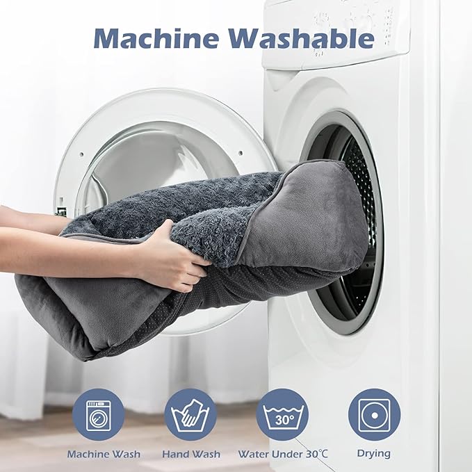 INVENHO X-Large Dog Bed for Large Medium Small Dogs, Rectangle Washable Dog Bed, Orthopedic Dog Bed, Soft Calming Sleeping Puppy Bed Durable Pet Cuddler with Anti-Slip Bottom XL(35"x25"x10")