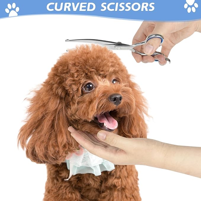 Niura 7 in 1 Professional Pet Grooming Kit - Grooming Scissors Kit Set for Dog & Cat