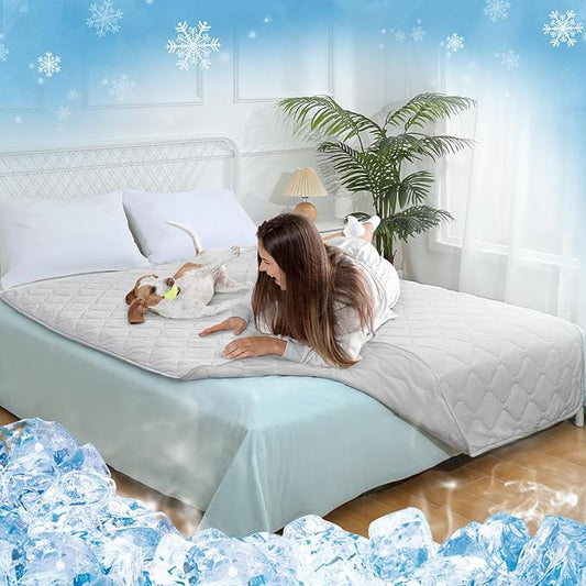 Rywell Cooling Mat 60 * 80IN, Cooling Comforter for Home Use Q-Max>0.5, Cooling&Soft Surfaces for All Seasons,Protect Furniture,Washable Cooling Blanket