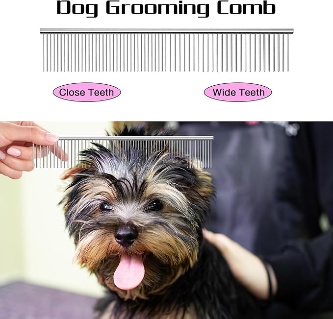 Professional Dog Grooming Scissors with Safety Round Tips, 5 in 1 Dog Grooming Scissors Kit, 4CR Stainless Steel Professional Pet Grooming Shears for Dog, Sharp and Durable, Pink