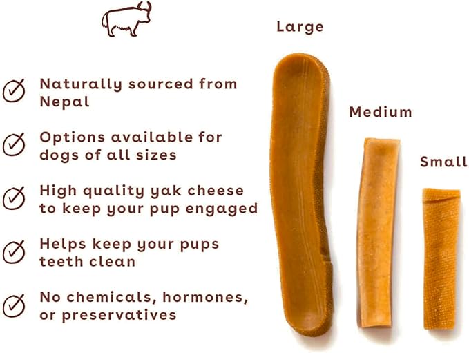Pupford Yak Cheese Himalayan Dog Chews | for Aggressive Chewers | Durable & Long-Lasting Chews for Teething Puppies & Dogs Simple, Natural Ingredients, Low Calorie, Delicious Treat