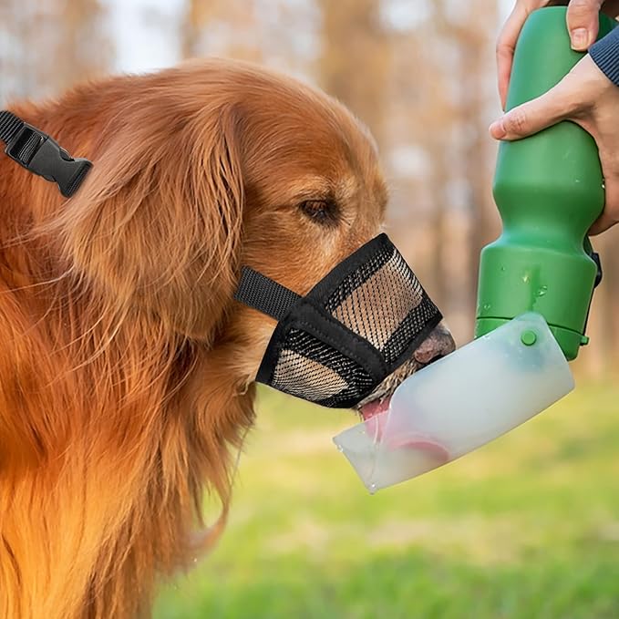 Flintstone Dog Muzzle for Large Dogs – Soft Air Mesh Muzzle for Large Sized Dog | Breathable Dog Mouth Guard| Large Dog Muzzle to Prevent Biting Chewing Grooming | No Bark Muzzle Large 9”-12.5”