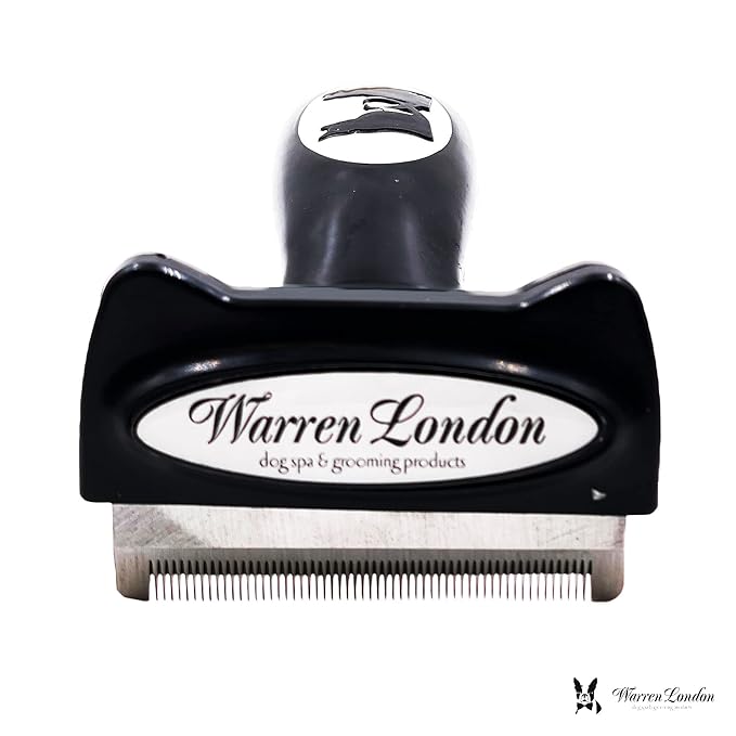 Deshedding Dog Brush by Warren London | Stainless Steel Deshedding Tool | Long Hair - Medium