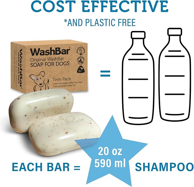 The Natural Dog Shampoo Bar Soap for Itchy Skin Relief - Twin Pack - Dog Soap for Sensitive Skin with Manuka and Neem Oil to Ease Allergies and Itching