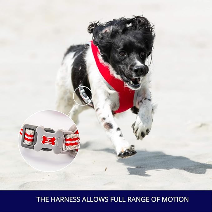 HUGO & HUDSON Dog Harness No-Pull Pet Harness Adjustable Quick Dry Mesh Padded Vest, Red, S