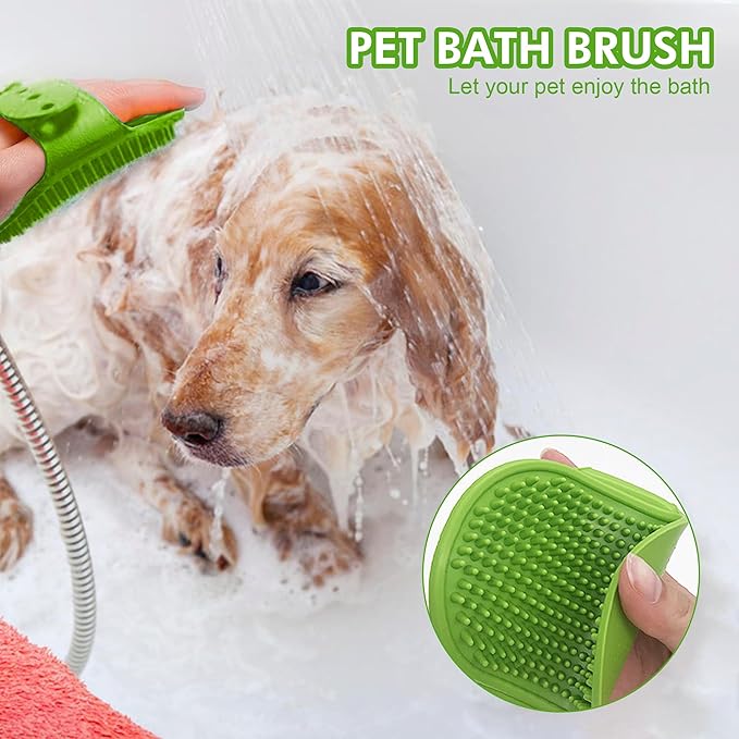 Pet Grooming Brush Kit 7pcs, Cat Brush with Release Button Brush Set -Cat Brush&Nail Clippers File Set for Cat Dogs Long matted Haired Pets and Nail Repair