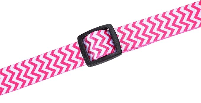 Mile High Life Dog Collar | Cute Puppy Collars | Lightweight Girl Dog Collar | Soft Boy Dog Collars | w Geometric Ocean Wavy Pattern (Pink, Medium)