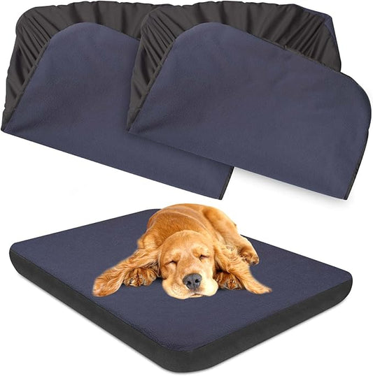 Dog Bed Covers Replacement Washable 100% Waterproof Dog Bed Cover 2 Pack Soft Noiseless Dog Bed Sheets for Dog Bed/pet Bed, 42" x 28" Blue