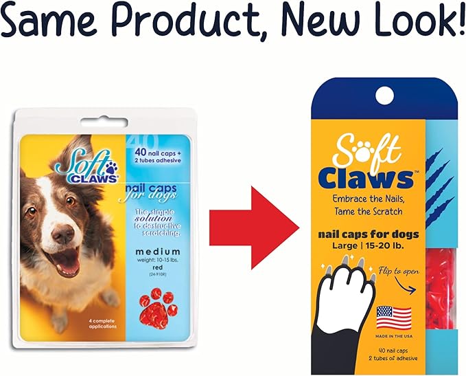 Soft Claws Canine Dog and Cat Nail Caps Take Home Kit, Medium, Sparkle Silver
