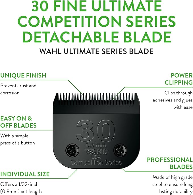 Wahl Professional Animal 30 Fine Ultimate Competition Series Detachable Blade with 1/32-Inch Cut Length (2355-500)