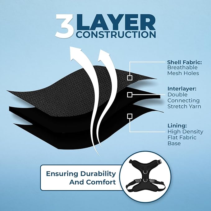 Voyager Step-in Lock Pet Harness - All Weather Mesh, Adjustable Step in Harness for Cats and Dogs by Best Pet Supplies - Black, S