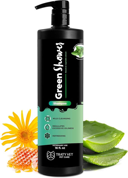 Green Shower Shampoo - Liquid - Oil-Free Solution - Mild Cleansing - Refreshing - Vegetable Extracts - Cruelty-Free (PETA Approved) - Fragrance-Free - Easy Rinse - 500ml/16Fl.oz