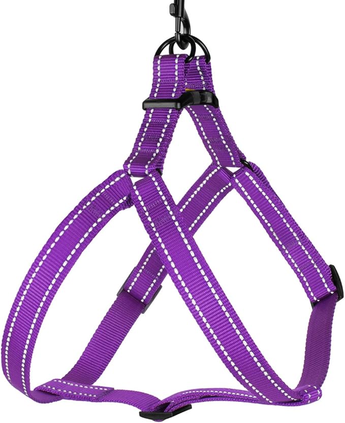 CollarDirect Reflective Dog Harness Step in Small Medium Large for Outdoor Walking, Comfort Adjustable Harnesses for Dogs Puppy Pink Black Red Purple Mint Green Orange Blue (Small, Purple)