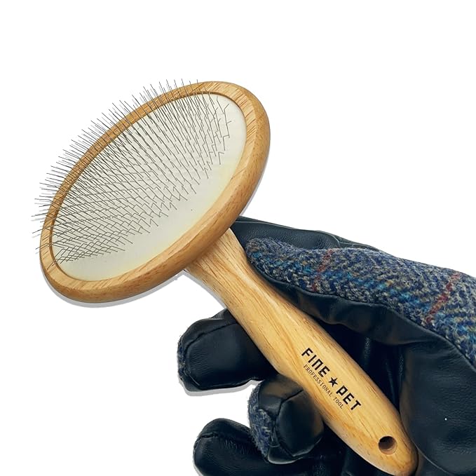 Der Meister Slicker Brush Pet Hair Remover, Gently Cleaning Pin Brush Deshedding Tool Easy to Remove Loose Undercoat, Remove Loose Hair, Fur, Undercoat, Mats, Tangle, Knots (Medium)