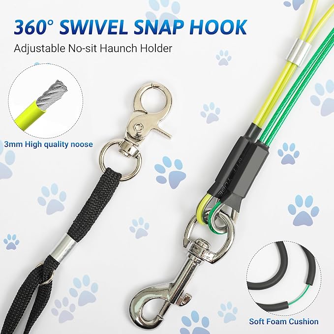Dog Grooming Arm with 5pcs Pet Bath Brush - 35" Pet Grooming Table Arm with Adjustable No Sit Haunch Holders, Dog Grooming Stand with Loop Noose - Ideal for Small & Medium Dogs
