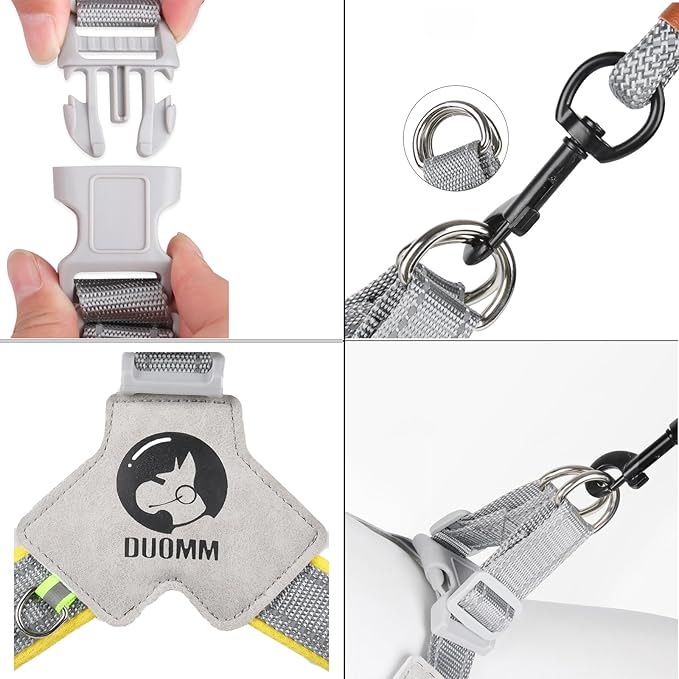 Dog Harness Y-Shaped Harness Breathable Heat Dissipation Easy to Wear Night Reflective Signs for Small and Large Dogs to Wear (Black,M Bust 18in-22in)