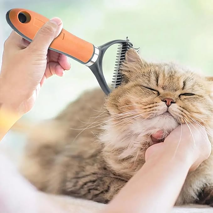 Dog Brush for Shedding - Reduce Dog Hair with Our Dog Brush, dog hair brush, deshedding dog brush, long hair dog brush(Orange Set)