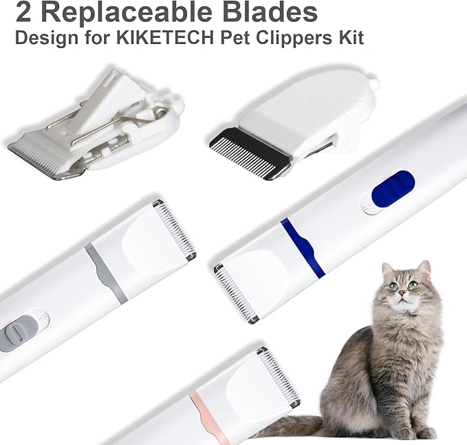 KIKETECH Dog Clippers Blade for Grooming, Replacable Safe & Sharp Dog Trimmer Blades, 304 Stainless Steel and Ceramic, Blade Width 1.25" Compatible with Masagotti Dog Hair Clippers Kit, 2 Packs