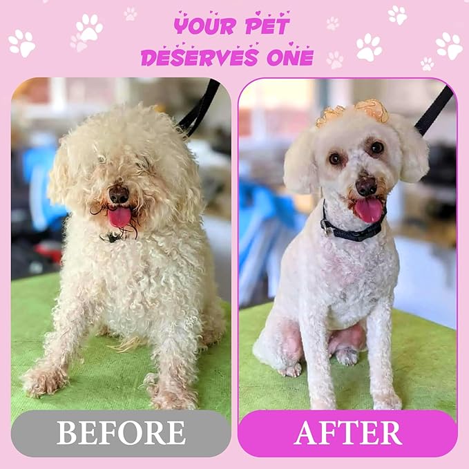 7 Inch Professional Pet Grooming Scissors Set, Curved Straight Dog Scissors, Thinning Shears, 8 in 1 Kit with Comb, Silver, Stainless Steel