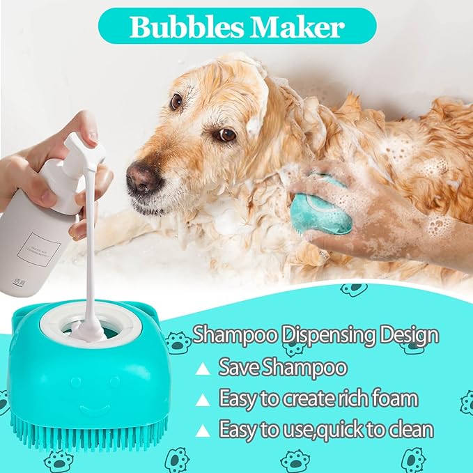 3PCS Dog Shampoo Brush | Dog Bath Brush | Dog Scrubber for Bath | Dog Bath Brush Scrubber | Dog Shower/Washing Brush