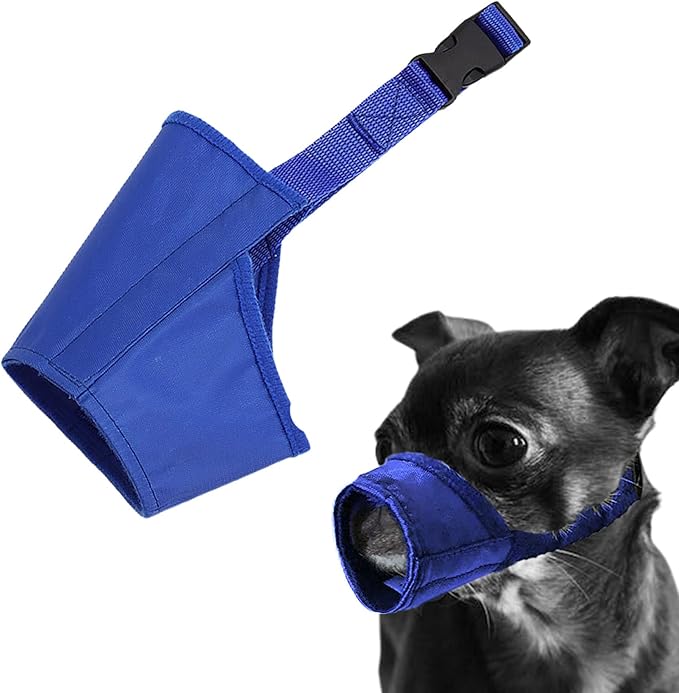 Parts Express Dog Muzzle, Soft Anti-Biting Barking Chewing Muzzle, Breathable Waterproof Adjustable Muzzle for Small Medium Dogs,Blue (XS)