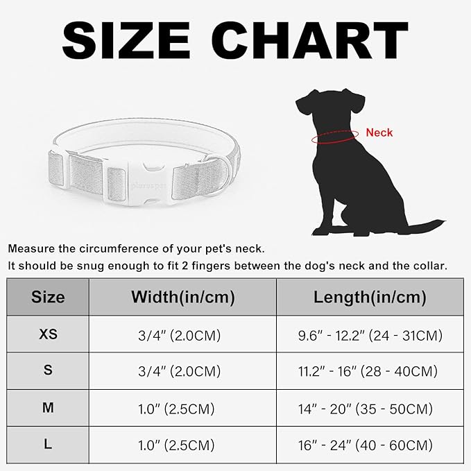 Plutus Pet Cotton Dog Collar, Heavy Duty Collar with Soft Padding, Adjustable and Comfortable for Small Medium and Large Dogs, Beige, M