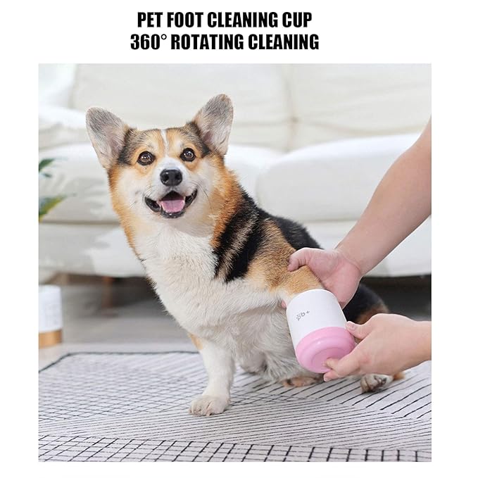 Dog Paw Washer Cup, Protable Safe and Non‑Irritating Dog Paw Washer Feet Cleaner for Dog for Dogs for Paws(pink)