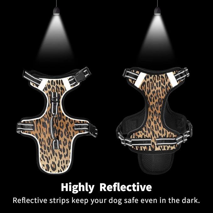 Cat Harness and Leash Set,Escape Proof Safe Cat Vest Harness,Reflective Adjustable Soft Mesh Breathable Harness,Easy Control for Small, Medium, Large Cats-Fashion Colorful Leopard Animal Print