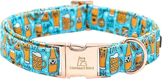 Lionheart glory Dog Collar Blue Dog Collar Summer Dog Collar Party Collar Dog Boy or Girl Soft Durable Adjustable Dog Collars for Small Dogs