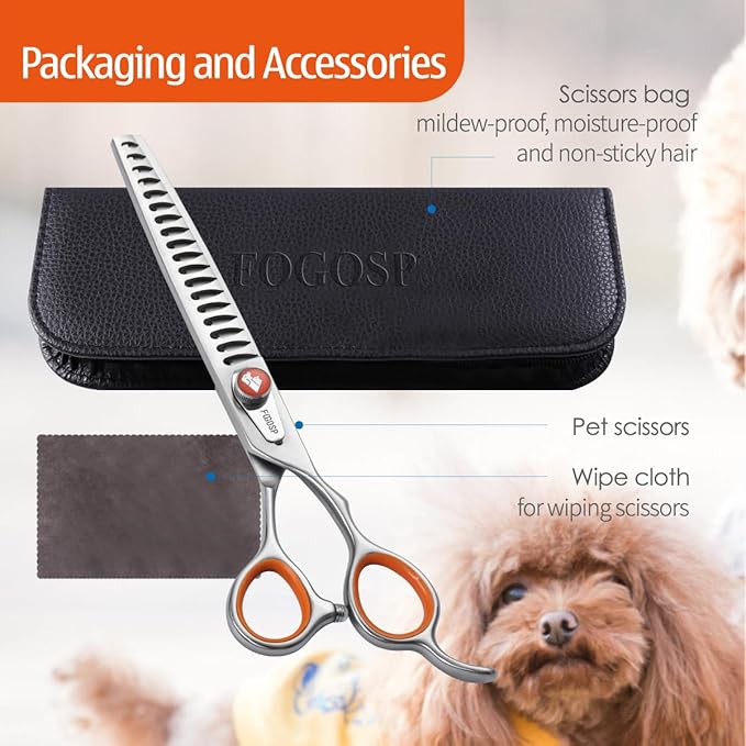 Professional Thinning Shears for Dogs Pet Grooming Scissors 8 inch Long Chunkers Shears Japan 440C 70% Thinning Rate 24 Teeth