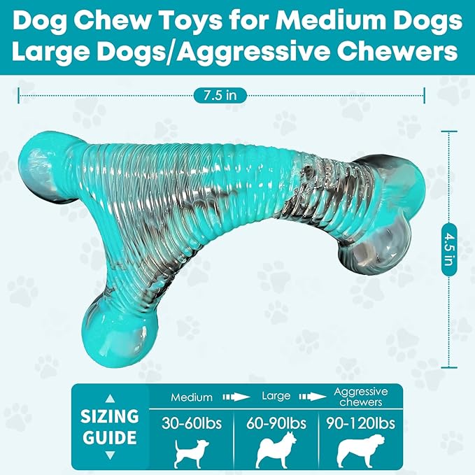 Dog Chew Toy for Aggressive Chewers: Dog Toys for Large Dogs - Indestructible Dog Toys - Tough Dog Toys for Large - Medium-Super Chewer Dogs