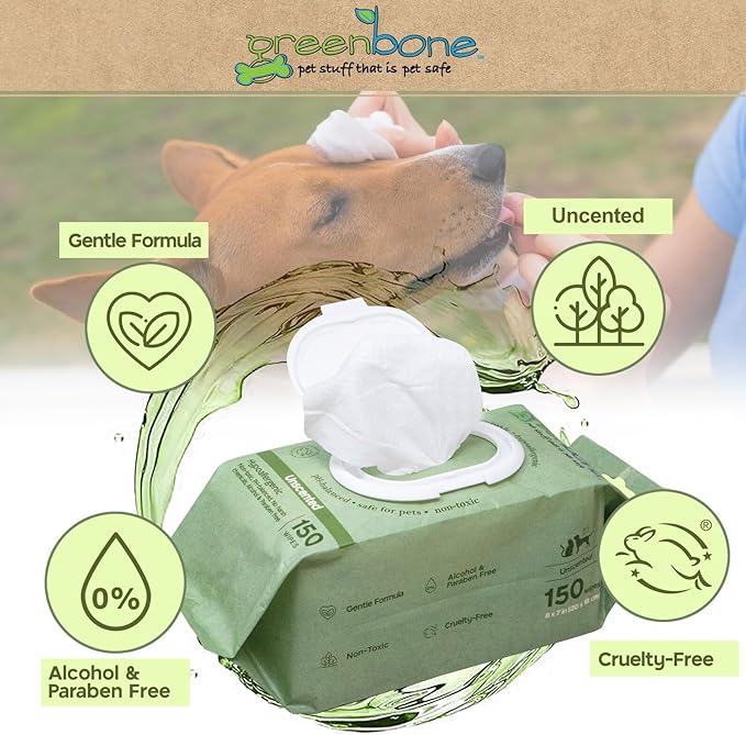 Gentle Pet Wipes Unscented 150 Wipes