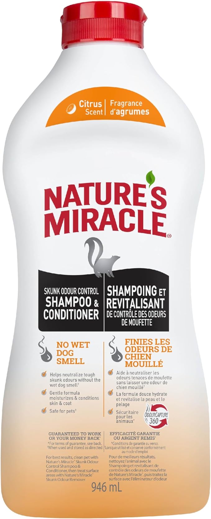 Nature’s Miracle Skunk Odor Control Shampoo & Conditioner Citrus Scent, 32 fl oz