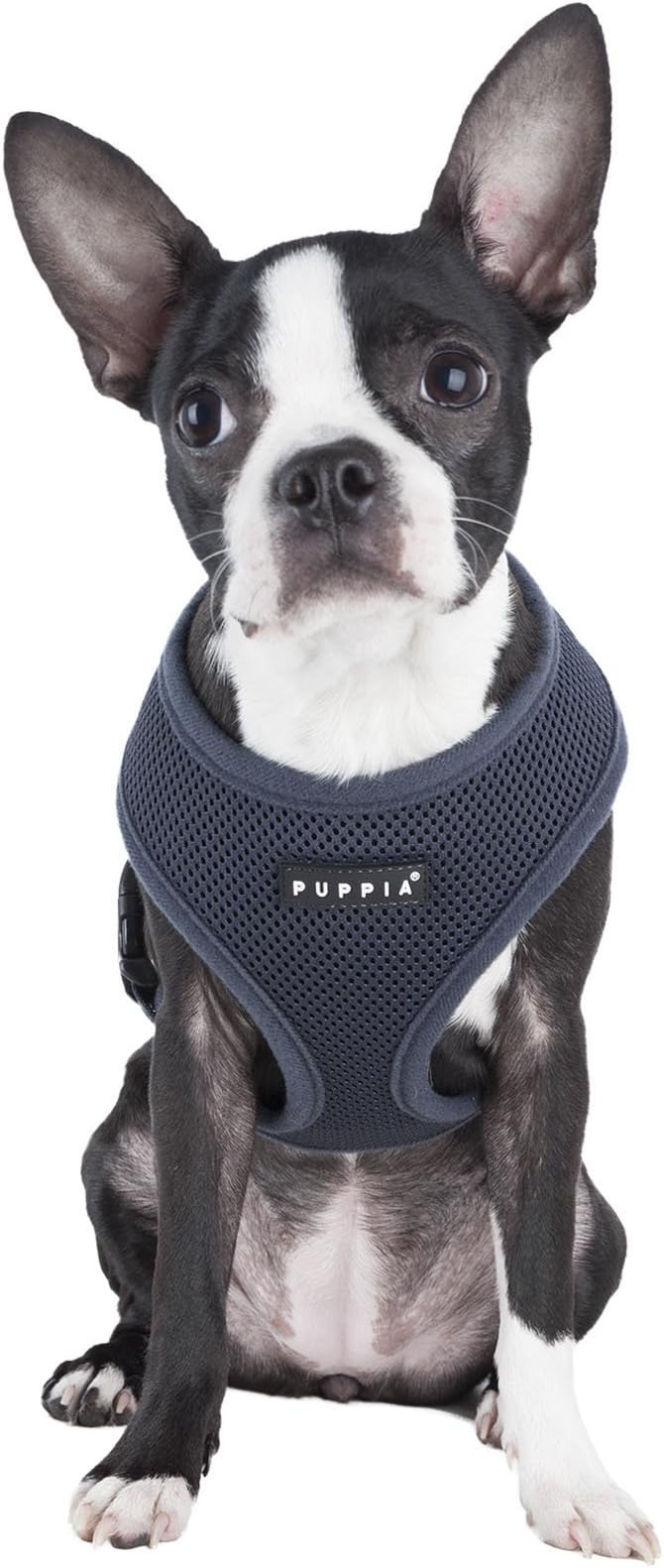Authentic Puppia Soft Harness, Grey, Medium