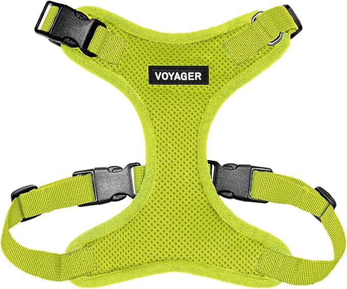 Voyager Step-in Lock Pet Harness - All Weather Mesh, Adjustable Step in Harness for Cats and Dogs by Best Pet Supplies - Lime Green, M