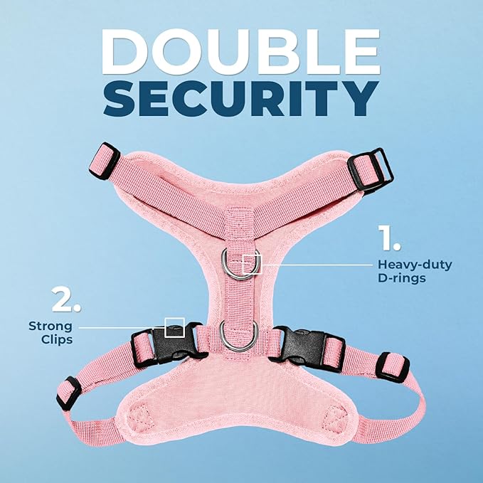 Voyager Step-in Lock Pet Harness - All Weather Mesh, Adjustable Step in Harness for Cats and Dogs by Best Pet Supplies - Pink, XS
