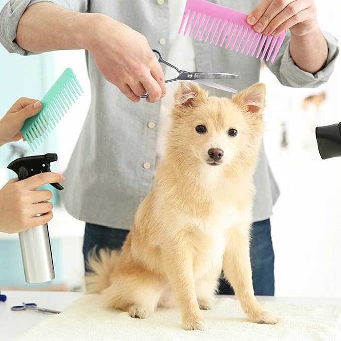 PURPLEBIRD 6.5 Inch Downward Curved Dog Grooming Scissors Pet Thinning Texturizing Shears Professional Safety Blunt Tip Trimming Shearing for Dogs Cats Face Paws Limbs Japanese Stainless Steel Silver