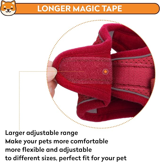 Dog Harness with Leash Set, No-Pull Step-in Reflective Pet Harness with 1 Leash Clips, Adjustable Soft Padded Easy Walk Dog Vest for Small Medium Large Dogs, Cats(Bright Red, Large)