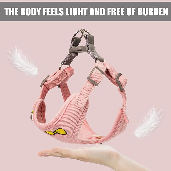 No Pull Dog Harness with Leash Pet Soft Vest Harness and Leash Set Dog Cat No Choke Escape Proof Harness Reflective Step in Harness for Small Medium Dogs Cats (Pink, Small)