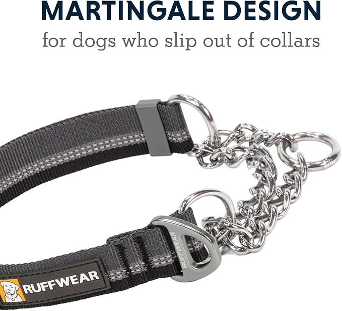 Ruffwear, Chain Reaction Dog Collar, Martingale Style for On-Leash Walking, Basalt Gray, 11"-14"