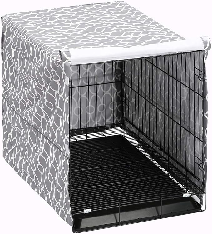 Dog Crate Cover for Wire Crates, Fits Most 36" inch Dog Crates. Easy to Put On, Take Off, and Adjust - Cover only-Gray -36 Inch