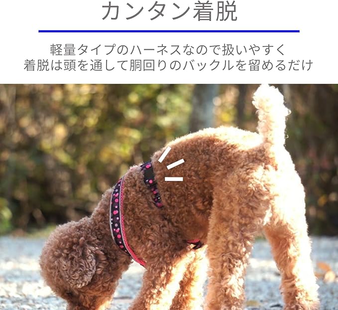 [白山:Hakusan] Y Type Mech Dog Harness Dot Made by Japanese,Comfortable, Light, Easy Put on-Off, 45- Small & Medium Lime