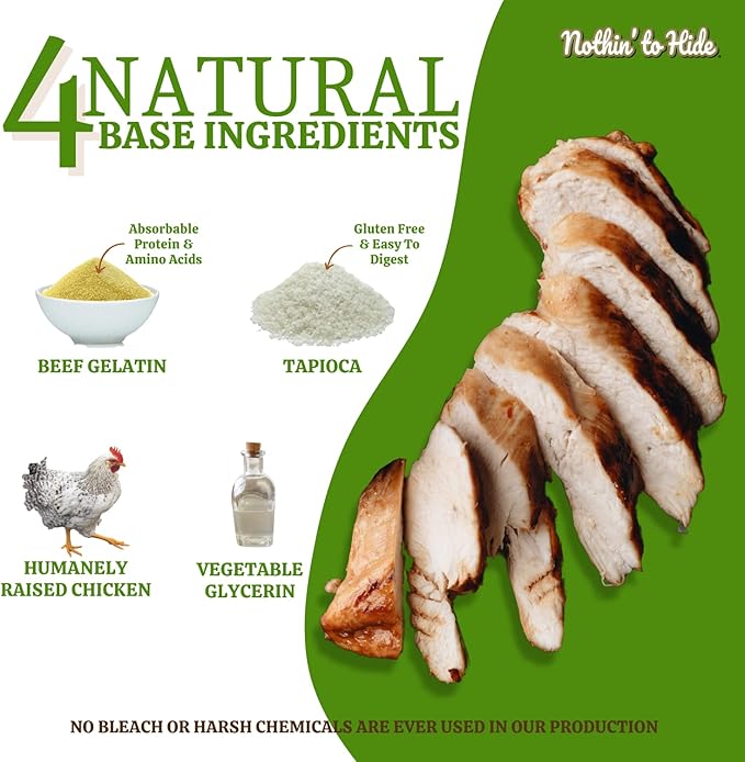 Fieldcrest Farms Nothing to Hide Natural Rawhide Alternative Large 10'' Rolls for Dogs - 3 Pack (6 Chews) Premium Grade Easily Digestible Chews - Great for Dental Health (Chicken)