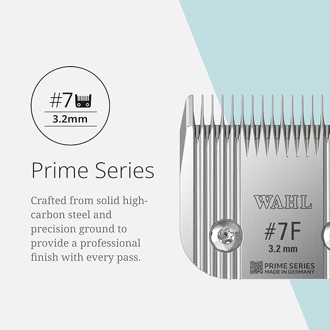 WAHL Pro Animal Prime Series Blades - Professional Fine Tooth Pet Clipper for Horse, Cat & Dog Grooming - Made from High-Carbon Steel - #7, 3.2mm